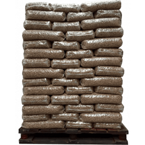 Bruine pellets 66 zakken a 15 kg